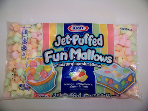 Image of Kraft, Jet-Puffed, Fun Mallows, Fruity Flavors, 10oz Bag (Pack of 4)