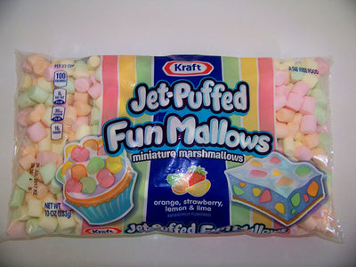 Kraft, Jet-Puffed, Fun Mallows, Fruity Flavors, 10oz Bag (Pack of 4)