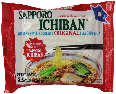 Image of Sapporo Ichiban Noodle Instant Bag, Original, 3.5 Ounce (Pack of 24)