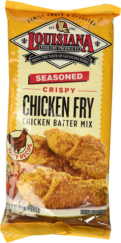 Image of Louisiana Seasoned Crispy CHICKEN FRY Batter 9oz (Pack of 3)