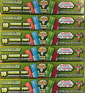 Warheads Extreme Sour Freezer Pops Freeze and Eat ((60) 1oz Bars)