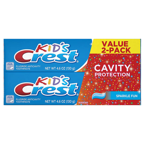 Image of Crest Kid's Cavity Protection Toothpaste for Kids (children and toddlers 2+), Sparkle Fun Flavor, 4.6 ounces, Pack of 2