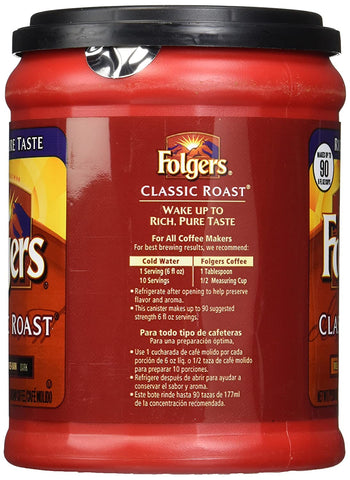 Image of Folgers Classic Roast Medium Ground Coffee 11.3 oz (Pack of 6)