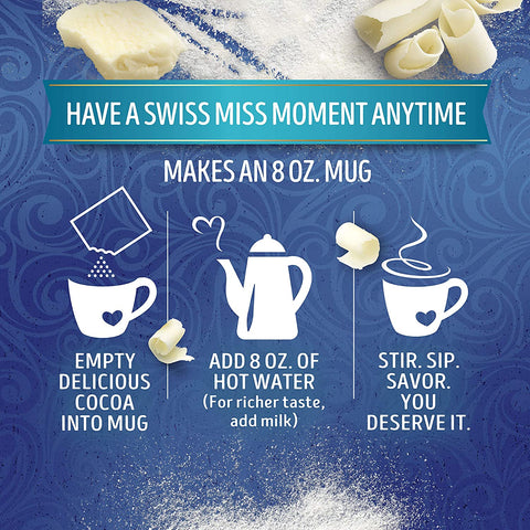 Image of Swiss Miss Indulgent Collection White Chocolate Flavored Hot Drink Mix, 1.38 Oz. 8Count, 11.04 Oz