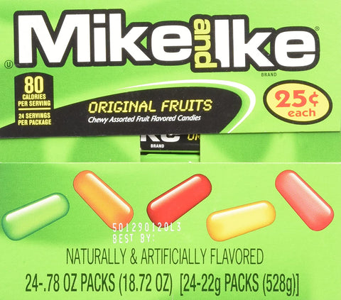 Image of Mike and Ike Original Fruits (1 Box of 24 - .78oz Individual Packs)