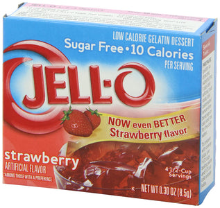 JELLO Strawberry Gelatin Dessert Mix (0.30oz Boxes, Pack of 6)