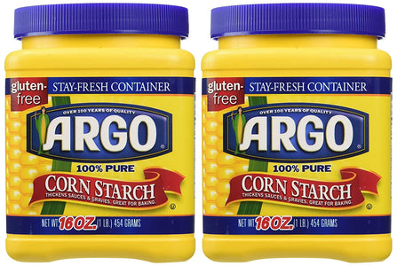 Argo 100% Pure Corn Starch, 16 Oz, Pack of 2