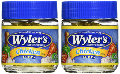 Image of Wyler's Instant Boullion Chicken Flavor Cubes - Pack of 2 (3.25 Oz Each Bottle)