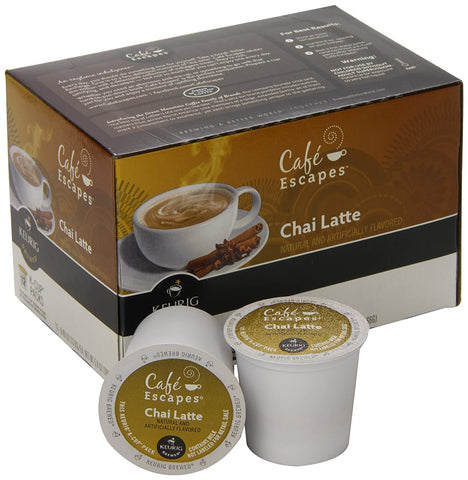 Image of Cafe Escapes Chai Latte K-Cup Portion Packs for Keurig K-Cup Brewers