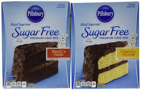 Image of Pillsbury Sugar Free Cake Mix Value Bundle - 1 Box Sugar Free Devil's Food Cake & 1 Box Sugar Free Classic Yellow Cake