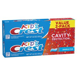 Crest Kid's Cavity Protection Toothpaste for Kids (children and toddlers 2+), Sparkle Fun Flavor, 4.6 ounces, Pack of 2