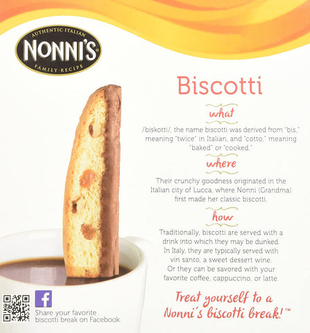 Image of NONNI'S Biscotti Turtle Pecan 6.88 Oz. Box of 8 Individually Wrapped Biscotti (2 Pack)