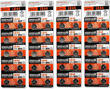 Maxell LR44 (A76) Batteries, 40 Count