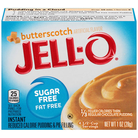 Image of Jell-O Instant Butterscotch Sugar-Free Fat Free Pudding & Pie Filling (1 oz Boxes, Pack of 6)