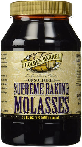 Golden Barrel Unsulfured Supreme Baking Molasses, 32 Oz. Bottle