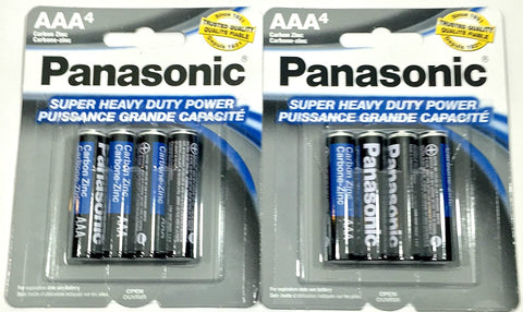 8pc Panasonic AAA Batteries Super Heavy Duty Power Carbon Zinc Triple A Battery 1.5v