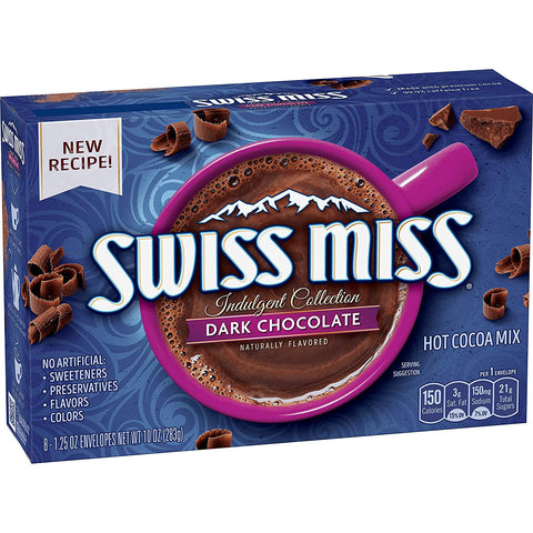 Image of Swiss Miss, Dark Chocolate Sensation, Hot Cocoa Mix, 1.25 Ounce (Pack of 32)