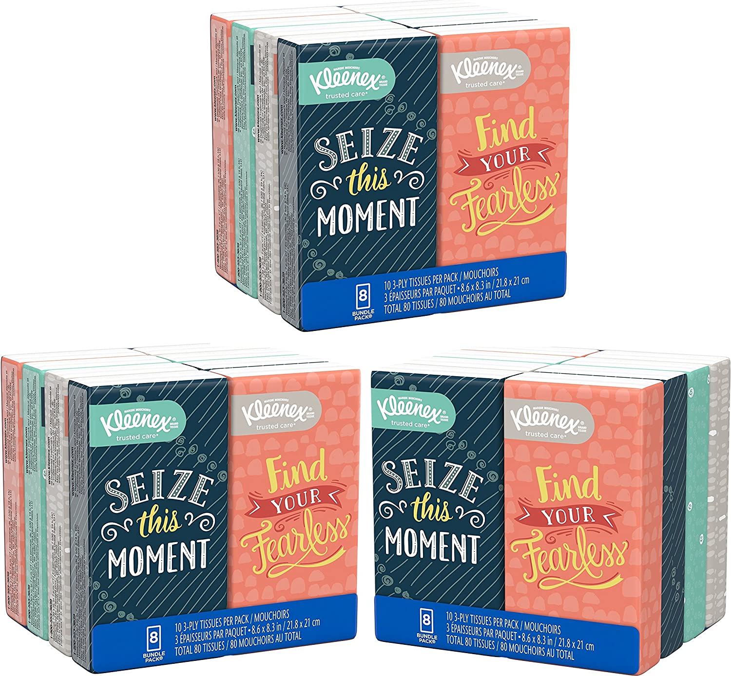 Kleenex Facial, 10 Tissues per Go Pack, 24 Pack, Count (Pack of 24), Blue 36