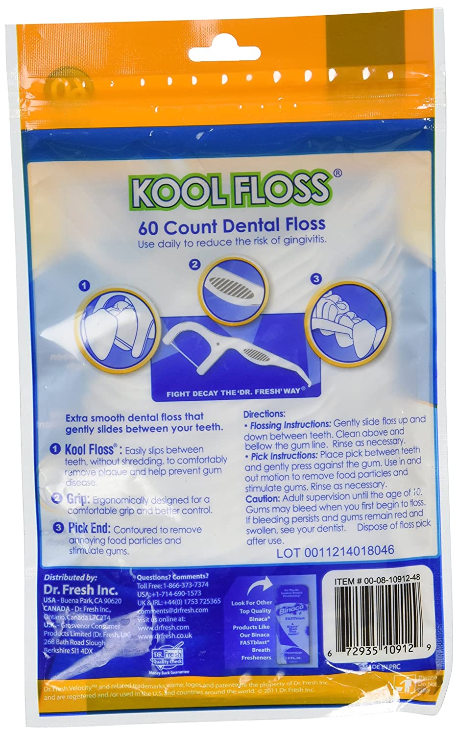 60 Count Dental Floss Pick