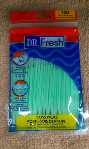Image of 3 pk x (100 ct each) 300 Total Soft Bristle Dental Floss Picks, Interdental Brush, Toothpicks, Flexible Deep Clean