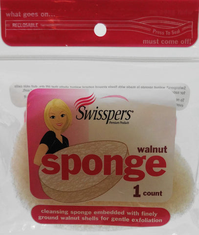 Image of Swisspers 2 Piece Walnut Exfoliating Sponge, 0.64 Ounce