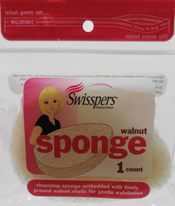 Swisspers 2 Piece Walnut Exfoliating Sponge, 0.64 Ounce