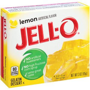 Jell-O Lemon Gelatin Mix 3 Ounce Box (Pack of 6)