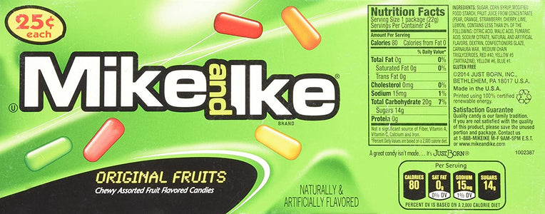Mike and Ike Original Fruits (1 Box of 24 - .78oz Individual Packs)