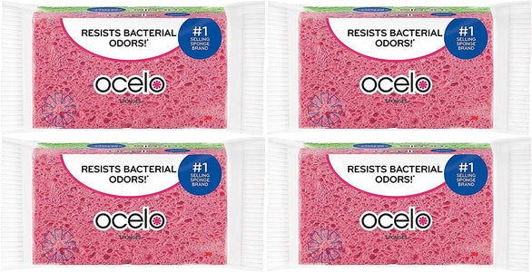 Ocelo Sponges Colors May Vary, 2-Count, Pack of 4 (8 Sponges Total)