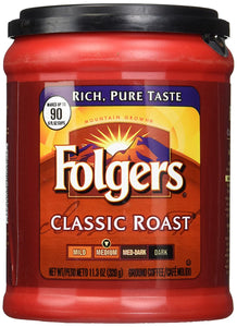 Folgers Classic Roast Medium Ground Coffee 11.3 oz (Pack of 6)