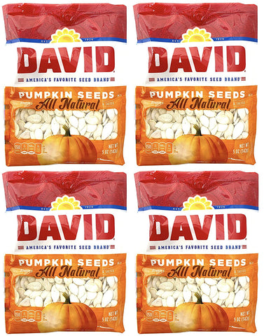 Image of David Seeds, Pumpkin Seeds, 5-Ounce Bags (Pack of 4)