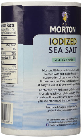 Image of Morton Salt Iodized Sea Salt, 26 oz