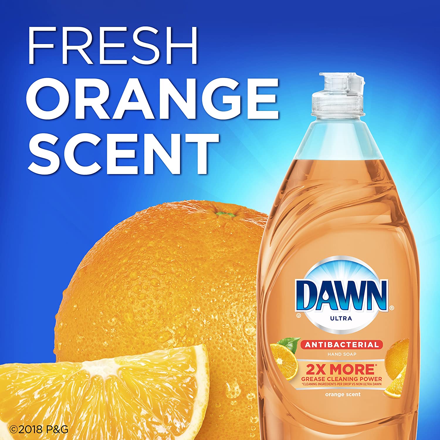 Dawn Ultra Antibacterial Hand Soap, Dishwashing Liquid Dish Soap, Orange Scent, 19.4 fl oz