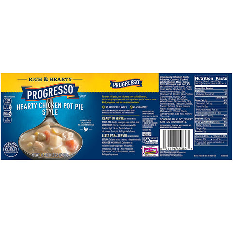 Image of Progresso Rich and Hearty Soup, Chicken Pot Pie, 18.5-Ounce (Pack of 6)