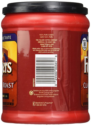 Image of Folgers Classic Roast Medium Ground Coffee 11.3 oz (Pack of 6)