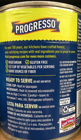 Image of Progresso Soup GARDEN VEGETABLE Vegetable Classics 18.5oz (3 Cans)