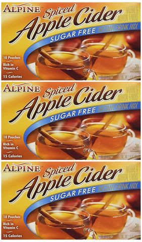 Image of Alpine, Spiced Cider, Sugar Free Apple Flavored Drink Mix, 1.4oz Box (Pack of 3)