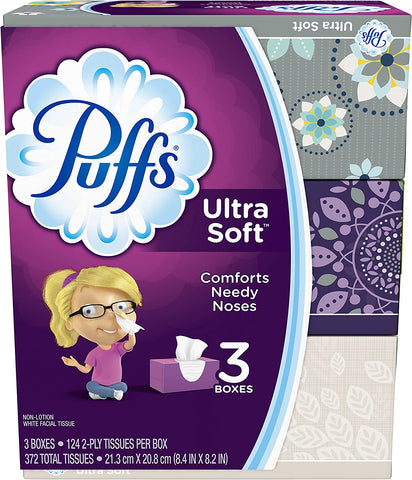 Image of Puffs Ultra Soft Facial Tissues-124 ct, 3pk (Packaging may vary)