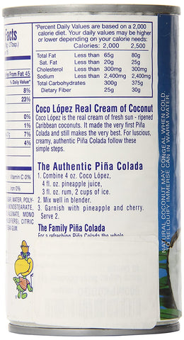 Image of Coco Lopez - Real Cream of Coconut - 15 Ounce Can - Original Fresh Authentic Coconut Cream