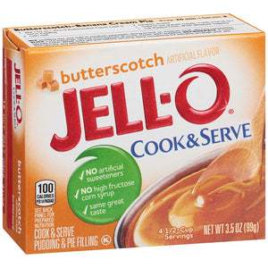 JELL-O Butterscotch Cook & Serve Pudding & Pie Filling Mix,3.5 oz Boxes (Pack of 3)