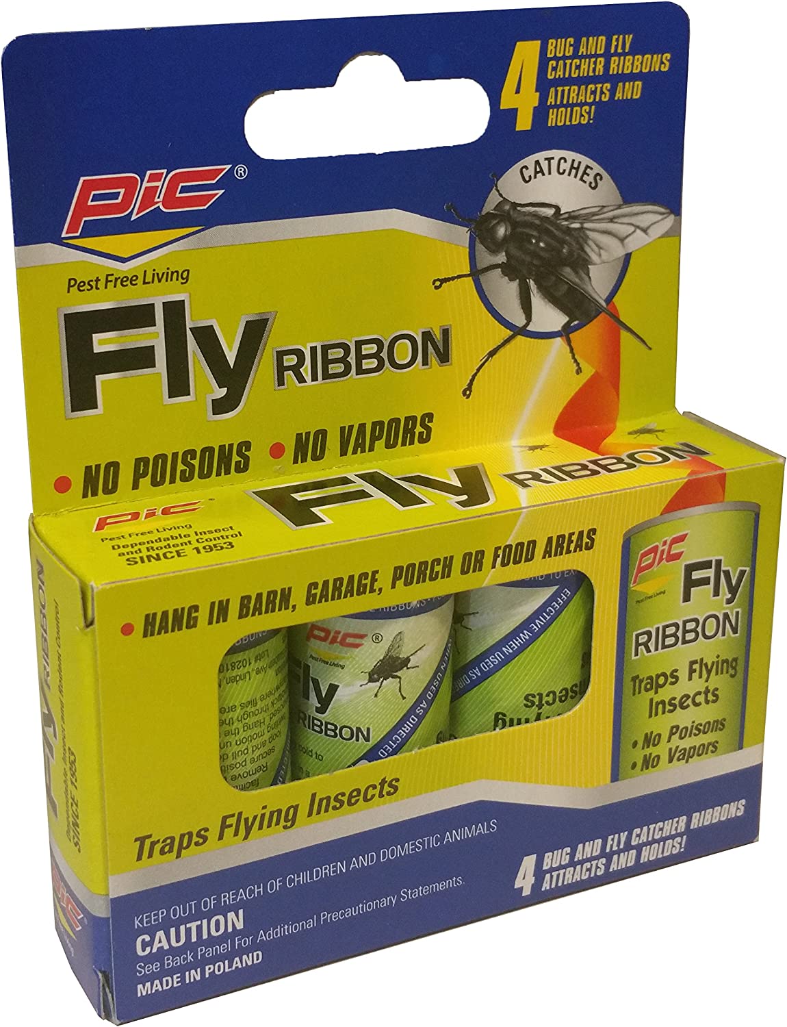 PIC Fly Ribbon Bug & Insect Catcher (4 Pack)