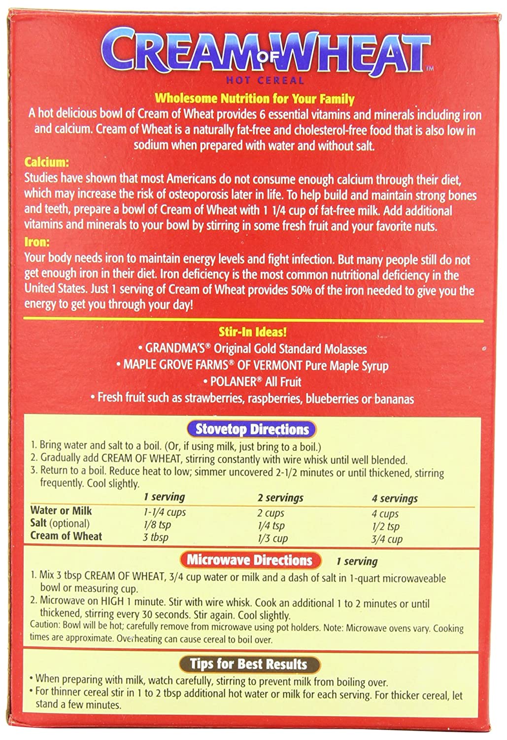 Cream of Wheat, Original Stove Top, 2.5 Minutes, 28 Ounce Boxes (Pack of 4)