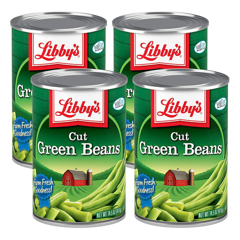 Image of Libby's Cut Green Beans | Naturally Delicious, Mild & Subtly Sweet | Crisp-Tender Bite | No Preservatives | Grown & Made in U.S. | 14.5 ounce can (Pack of 4)