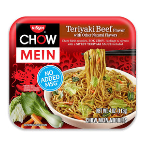 Nissin Chow Mein, Teriyaki Beef, 4 Ounce (Pack of 8)