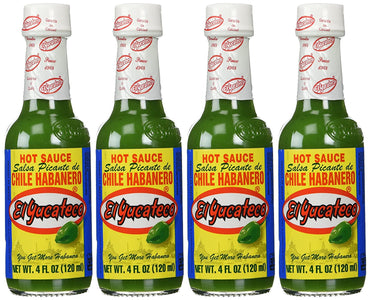 El Yucateco Sauce Habanero Green Hot - 4 Ounce (Pack of 4)