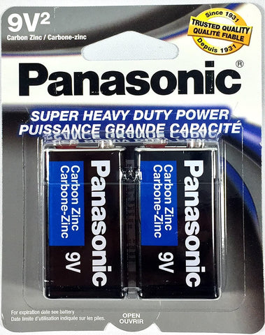 4Pc Size 9V Panasonic Batteries Super Heavy Duty Power Zinc Carbon