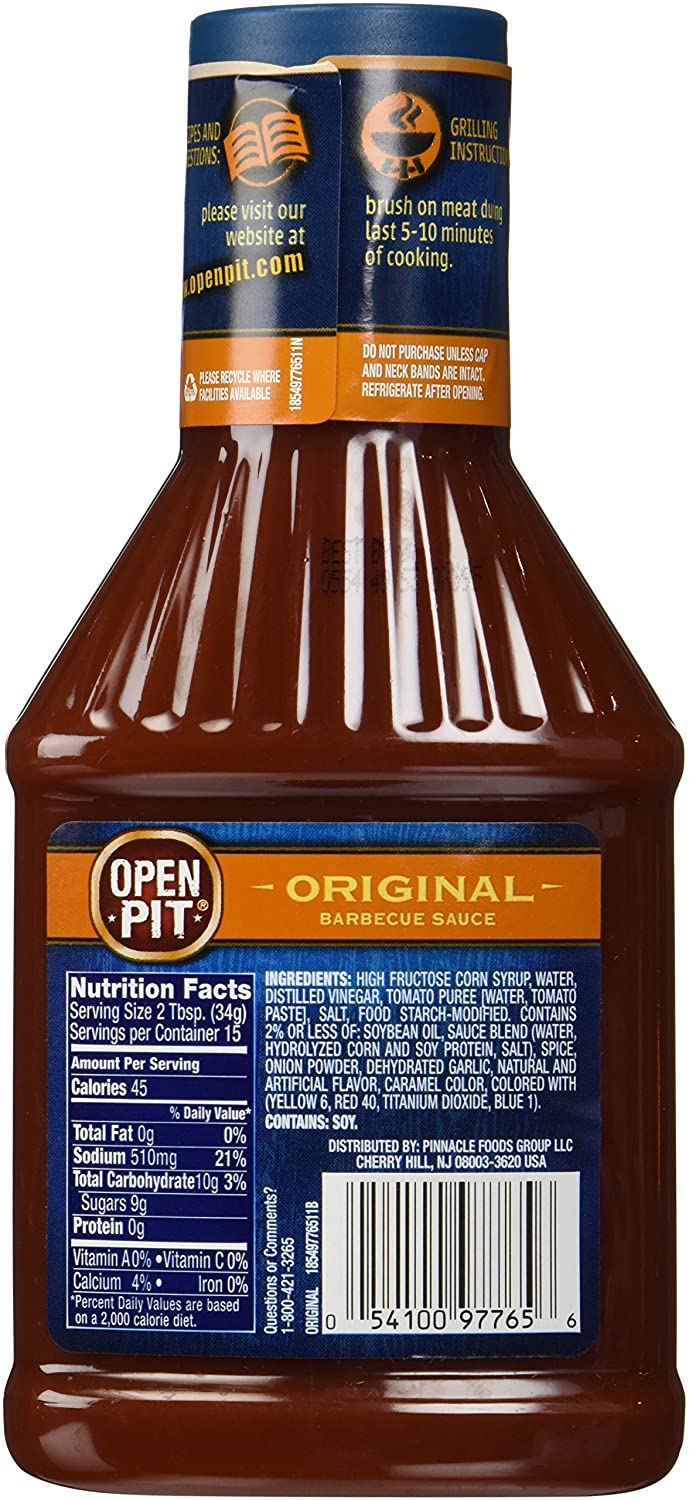 Open Pit Original BBQ Sauce, 18-Ounce (Pack of 3)