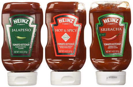 Heinz Spicy Ketchup Lovers Variety Pack: Sriracha, Jalapeno, & Spicy