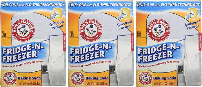 Arm & Hammer Baking Soda, Fridge-N-Freezer Pack, Odor Absorber, 14oz (Pack of 3)