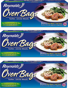 Reynold Oven Bags, for Meats up to 8 Lbs. 5 Bags, Pack of 3 (15 Bags)